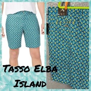 Tasso Elba Island bold patterned linen shorts